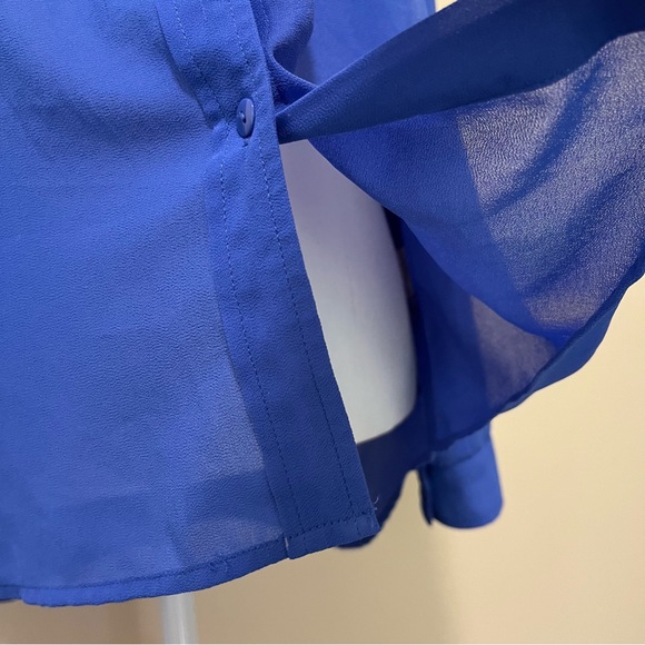 Kut From the Kloth Sheer Blue Button Up Shirt - Picture 4 of 11